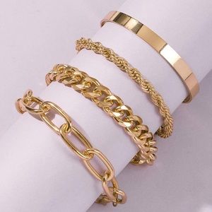 Link Bracelets Gold Layered New
